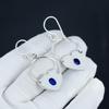 Natural Lapis Lazuli Gemstone Heart Shape Earrings, 925 Sterling Silver Earring, Handmade Boho Silver Jewelry Dangle Earrings, Mother's Day Gift