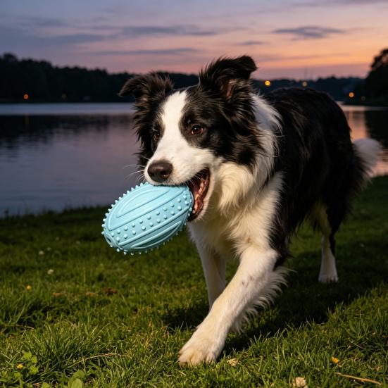Jouets de Dentition pour Chiens avec Picots Nettoyage des Dents Boule Jouet Ballon de Rugby Résistant aux Morsures avec Son Interactif pour Chiens Petits Moyens Grands Santé Dentaire et