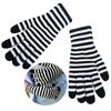 Winter Gloves for Men Women Mobile Phone Touch Black White Stripe Warm Gloves Soft Knit Gloves Elastic Cuff