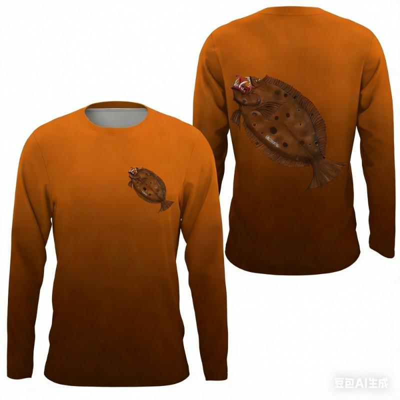 Fishing Redfish Bass Scale Pattern Breathable Graphic T Shirts Men Fashion Men's Clothing Outdoor Tee Men's Long Sleeve T-Shirt