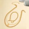 A Set of 2 Multi-layer Buckle Disc Pendants, Chain Necklaces, and 1 Bracelet Set Are Suitable for Women and Girls Parties.