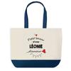 Shopping Bag - PLANETEE - Léonie's Bazaar of Love - Blue Background (graphic Design) - Cotton 40x45 Cm - Made In France