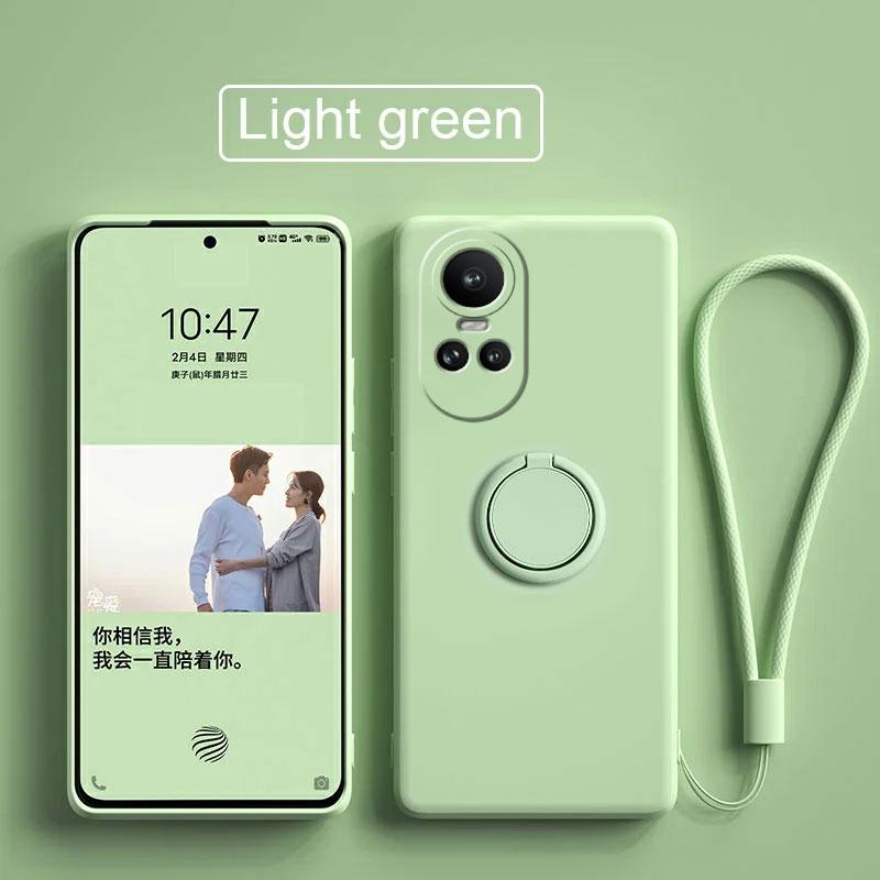 Case For Funda Oppo Reno 10 5g Liquid Silicone Ring Holder Soft Phone Skin Cover for Oppo Reno 10 Pro Upgrade Shockproof Back Fundas