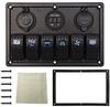 Zmayastar 6-pozycyjny wodoodporny panel przełączników do łodzi z ładowarką USB i woltomierzem LED, DC12-24V, Akcesoria morskie, SP-CYKG-023