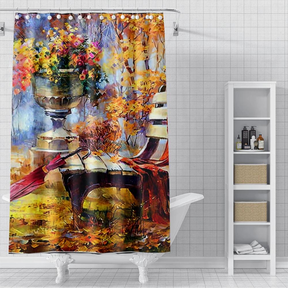 Domowe zasłony prysznicowe do łazienki Krajobraz zwierzęta wodoodporna tkanina zasłony łazienkowe nowoczesna zasłona prysznicowa 180x200 240x200