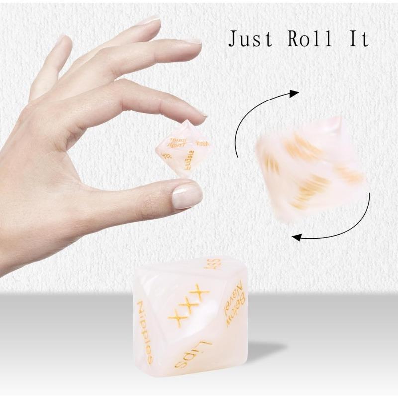 1 Set of 4 Marbled Engraved Glow-in-The-Dark Dice Set, Adult Polyhedral Game Accessories