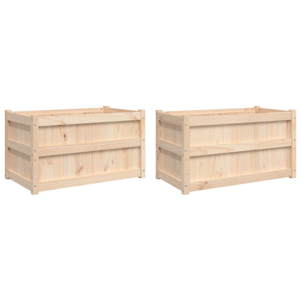 Vidaxl Garden Pots, 2 Pcs, Solid Pine Wood
