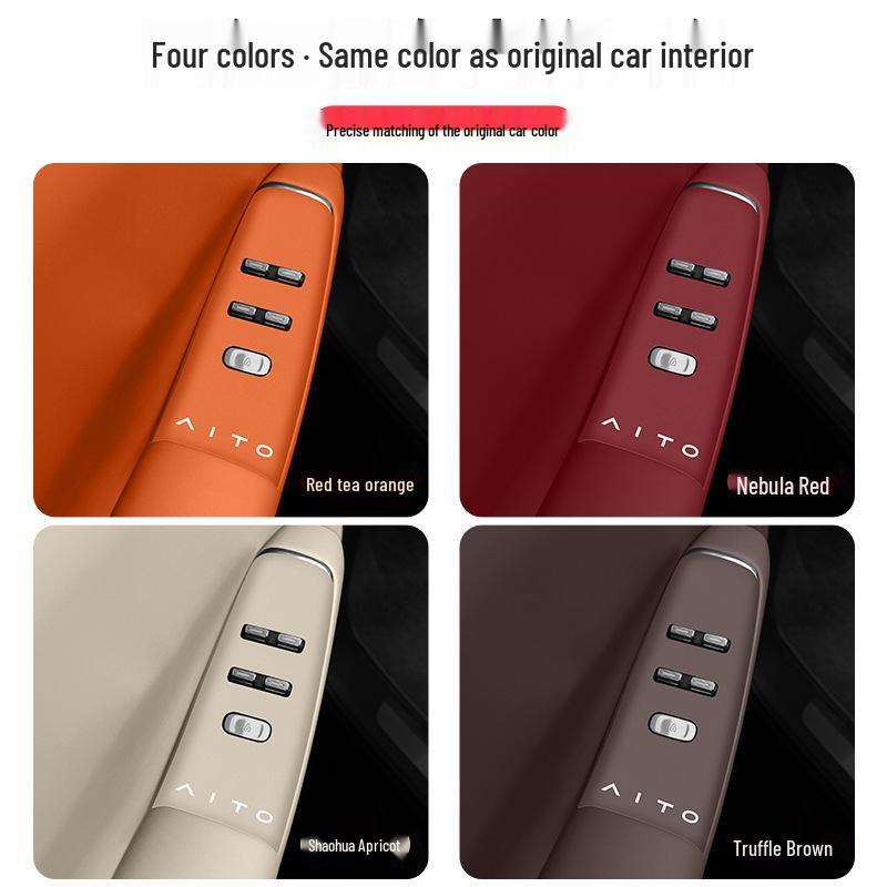 Compatible Leather Protection Sticker for Huawei AITO New M7/M8 Car Window Lifter Panel and Door Button (26 Models)