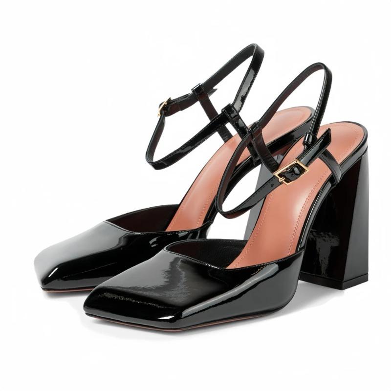 Fashion Minimalist Square Head Rhinestone Mary Jane Sandals 2024 Summer New Girls Candy Banquet Party Fashion High Heels Shoes size 43