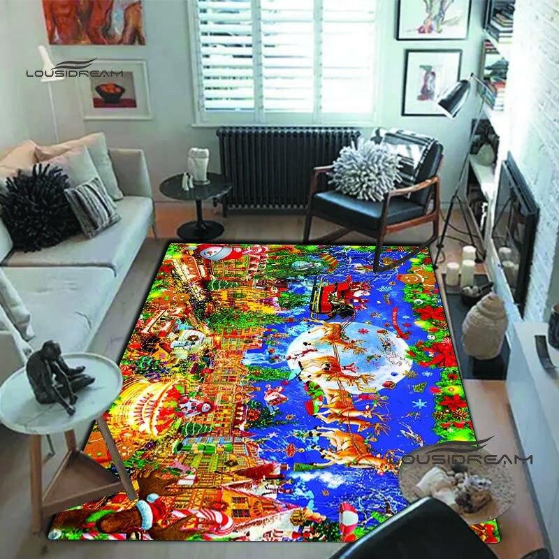 Weihnachts-Weihnachtsmann-Teppiche und Vorleger, Winter-Schnee-Teppich, Bodenmatte, Wohnzimmer, Schlafzimmer, großer Bereich, weicher Teppich, Kinderzimmer-Teppich