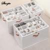 12/16/20 Gitter Schuhaufbewahrungsartefakt Zuhause Faltbare Stoffschuhbox Transparent Sportschuhe Lederschuhe Staubdichte Organisationsbox