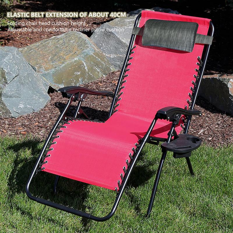 Ledge Lounger Pillow Pool Lounge Chair Pillows with Strap Universal Removable Camp Terrace Lounge Chair Lunch Break Rest Pillow nero