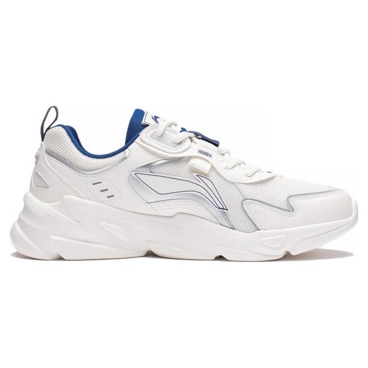 Li Ning Cloud Sea Slip Resistant Abrasion Resistant Low Top Sports Casual Shoes Men's Mist White Silver AGCT153-2