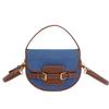 Premium texture bag saddle bag niche denim splicing handbag bag new casual versatile messenger bag
