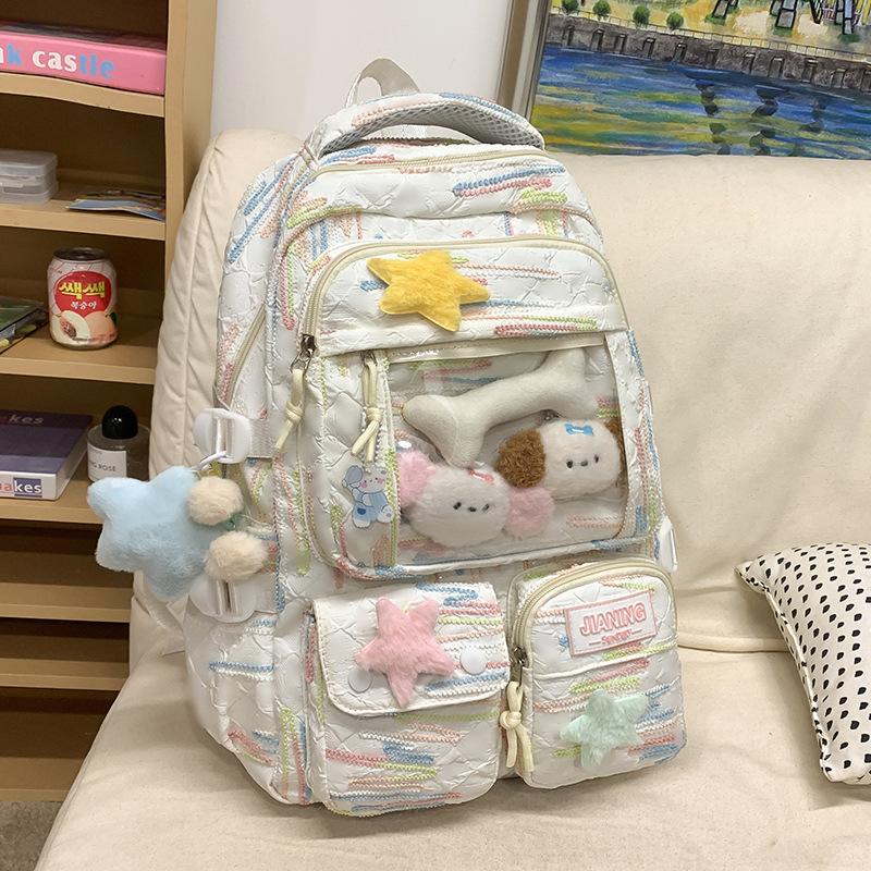 Schoolbag Children Elementary School Students Junior High School Girls Multi Layer High Value Ins Pain Bag Backpack