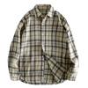 Plus-Size ~ Export Laomei Loose Plus Size Gingham Long-Sleeved Thickened Shirt Coat Plus and Extra Size Men's Shirt Fashion