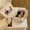 Cute Dog Embroidered Cosmetic Bag Women Canvas Makeup Bag Portable Zipper Toiletry Organizer Travel Storage Pouch