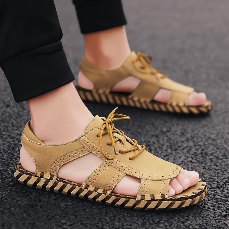 Herrensandalen Qualität handgefertigte Stile Freizeit Strand Outdoor Straße Atmungsaktive und bequeme Schuhe Büro oder tägliche Arbeit