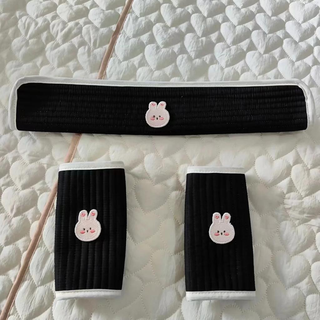 3pcs Baby Stroller Front Armrest Protective Cover Cotton Trolley Towel Children's Drool Towel Kids Seat Bib Stroller Accessories