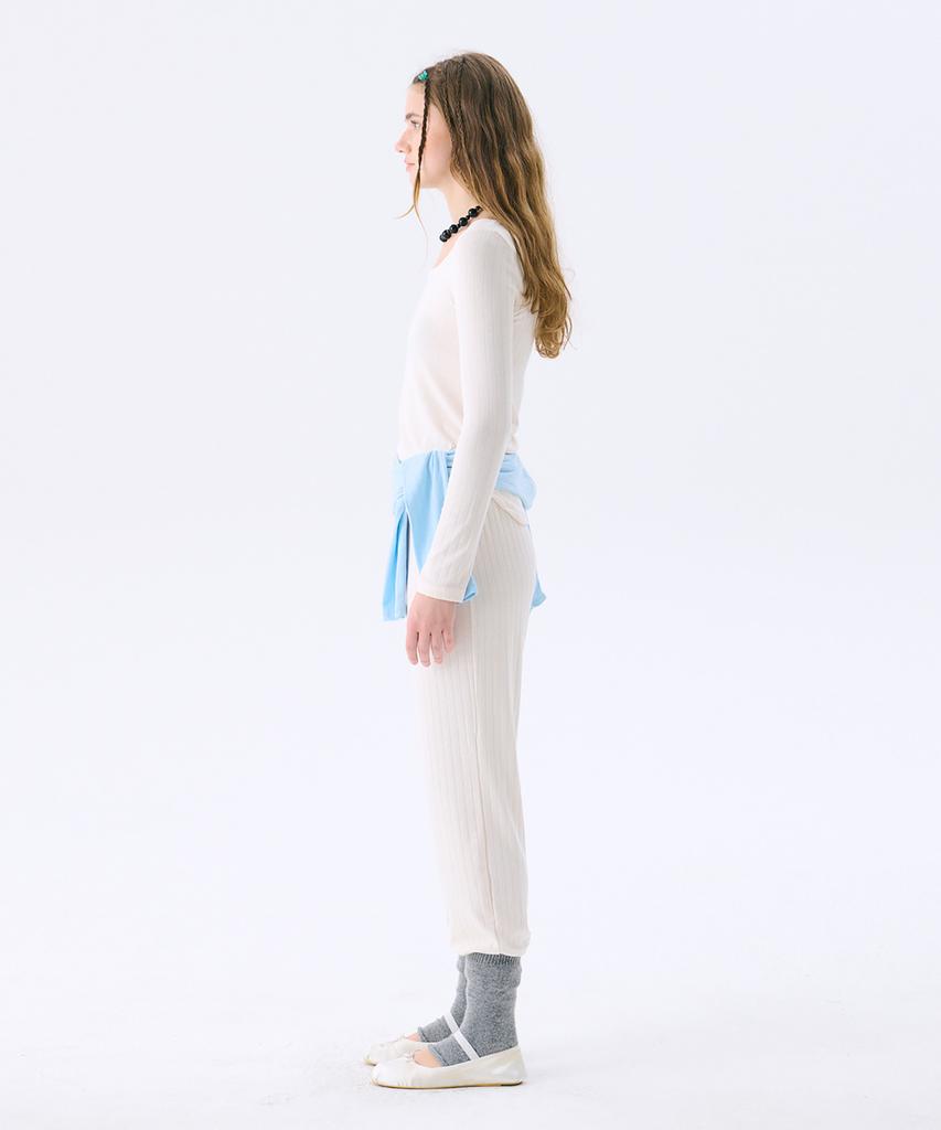 JUNEJUNE SPACE Eyelet Jersey Pants_Cream