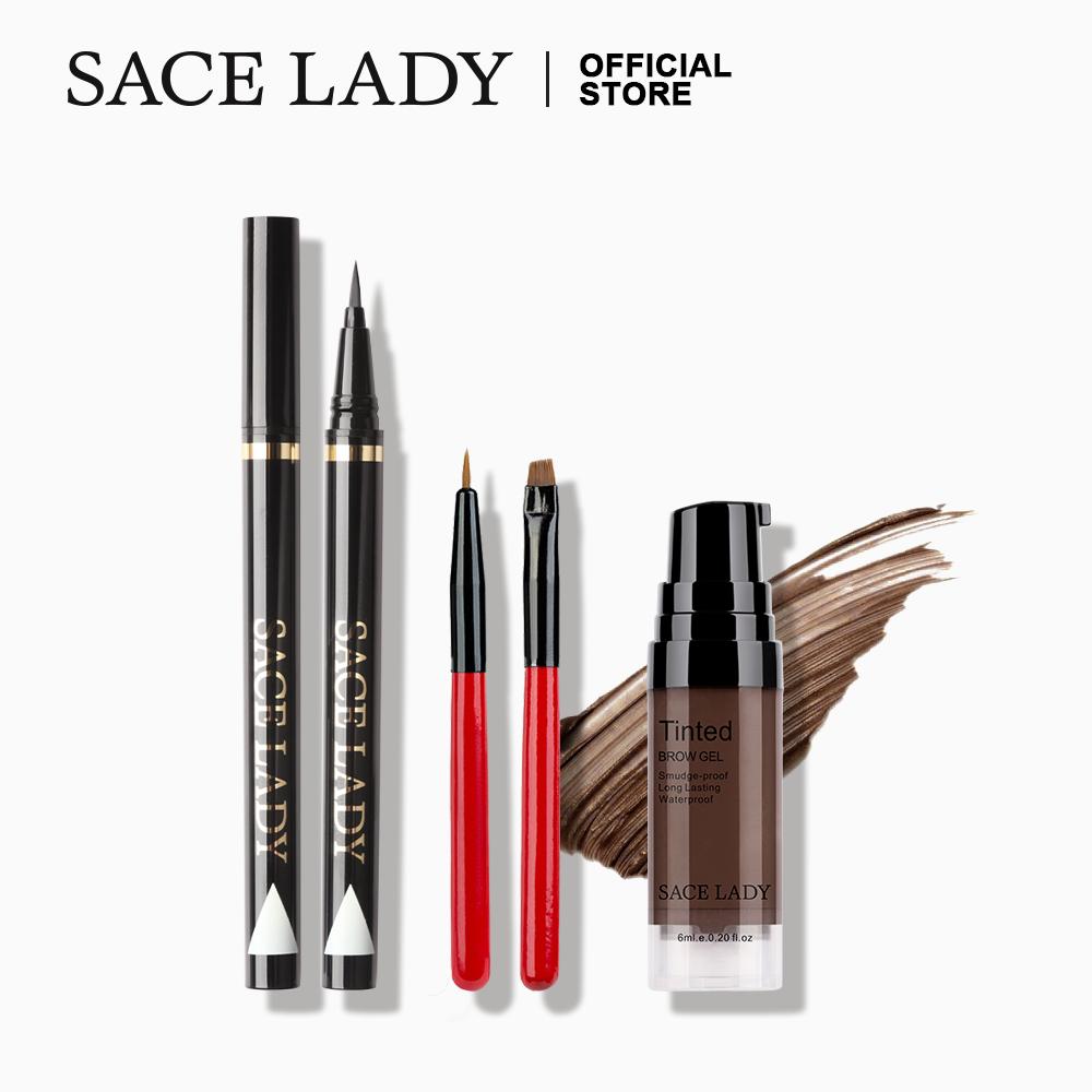 

SACE LADY 3 шт. Набор для макияжа глаз Высокопигментированный гель для бровей + кисти для макияжа бровей + стойкая жидкая подводка для глаз