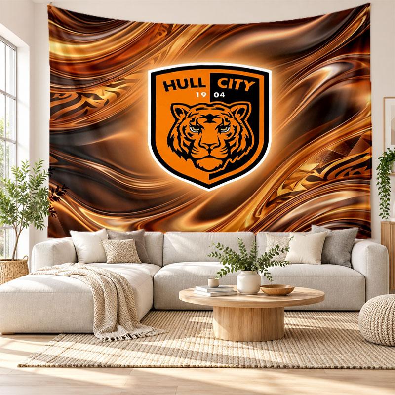 Hull City Football Wall Tapestry, Soft Fabric Wall Hanging, Decorative Backdrop For Bedroom Home Wall Art
