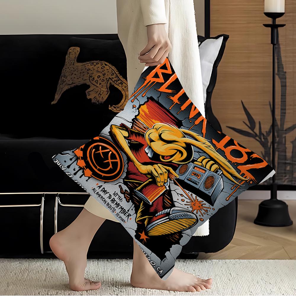 Blink 182 Rock Band Pillow Cover for Bedroom Room and Living Room Sofa Decorative Cushion Cover