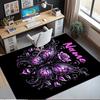Custom Name Butterfly Printed Carpet,Rug for Office Chair Living Room Bedroom Kitchen Room Decor Gifts.