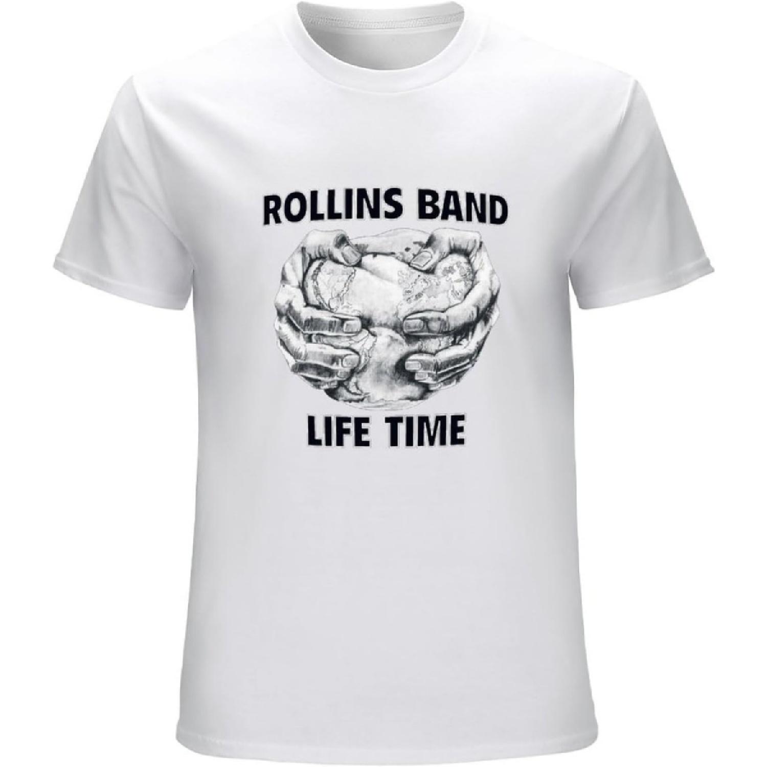 

FKSW CN Rollins Band Life Time Black Men T-Shirt Rock T-Shirt Rock Band Shirt White XL XXXXXL білий