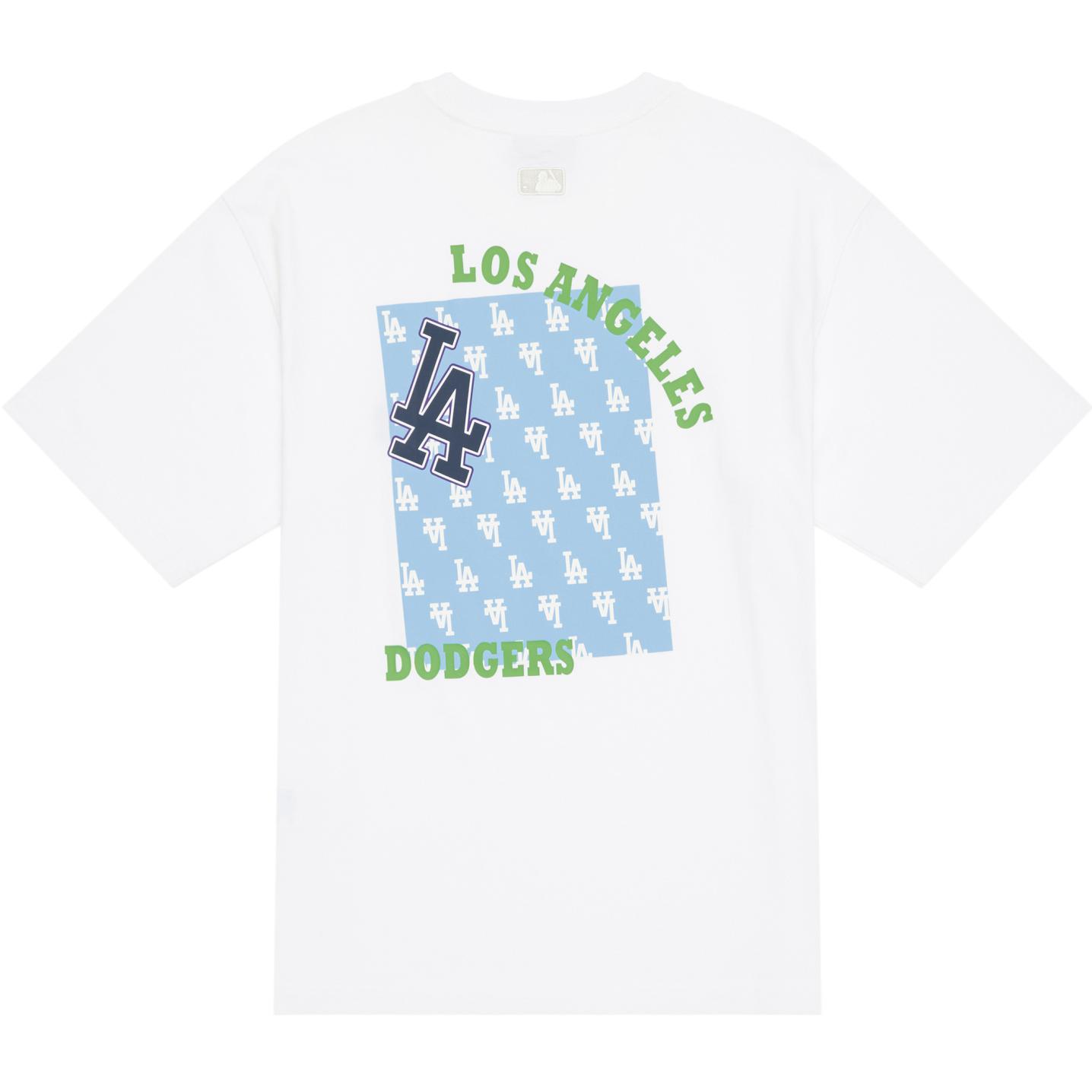 

New MLB MONOGRAM Collection Los Angeles Dodgers SS24 T Shirt Unisex Ivory 3ATSM0443-07IVS XXL