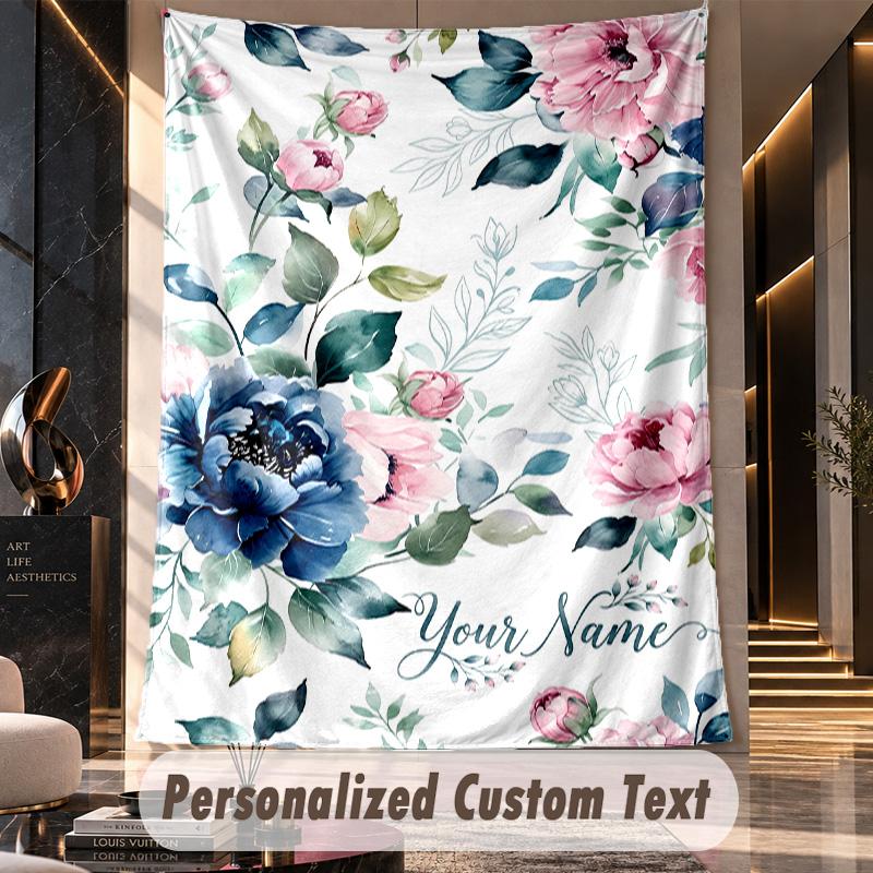 Water Lily Pond Theme Wall Tapestry Customized With Name Text Personalized Hanging Tapestry For Bedroom Living Room Decor