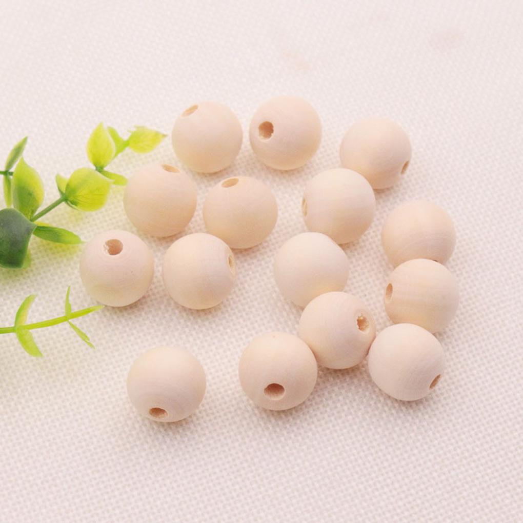 Plain Natural Unfinished Wooden Beads Choice of Size Jewellery, Dolls