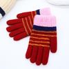 Children's Fingerless Winter Cartoon Kitten Gloves - Warm, Cute, Knitted Imitation Cashmere for Elementary Students