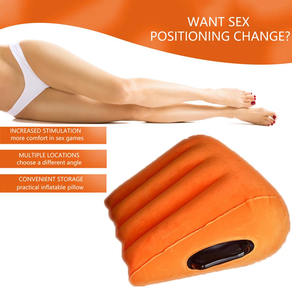 Inflatable Triangle Pillow Couples Toy For Deeper Position Support Ramp Cushion Furniture Adult Sex Toy For Men Women Couples