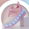 Boys Lights Sports Shoes Rubbing Shoes Charging /Disassembling Tow Wheels Slide Shoes LED Kids Glowing Sneakers