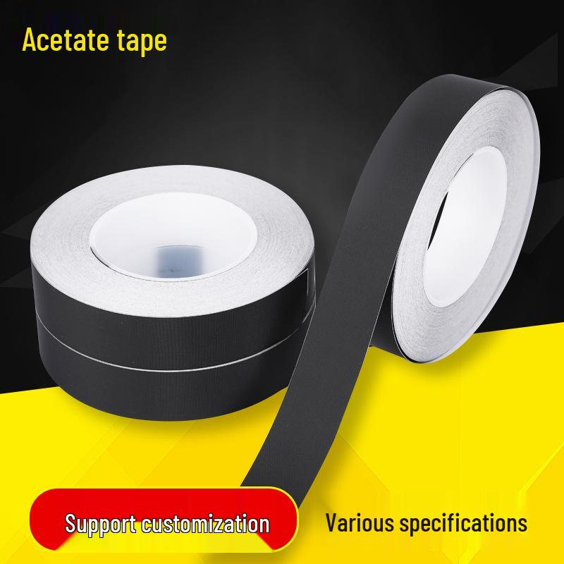Black High Voltage Anti-static Fire Retardant Moisture-proof Acetate Cloth Tape Model DNAC120