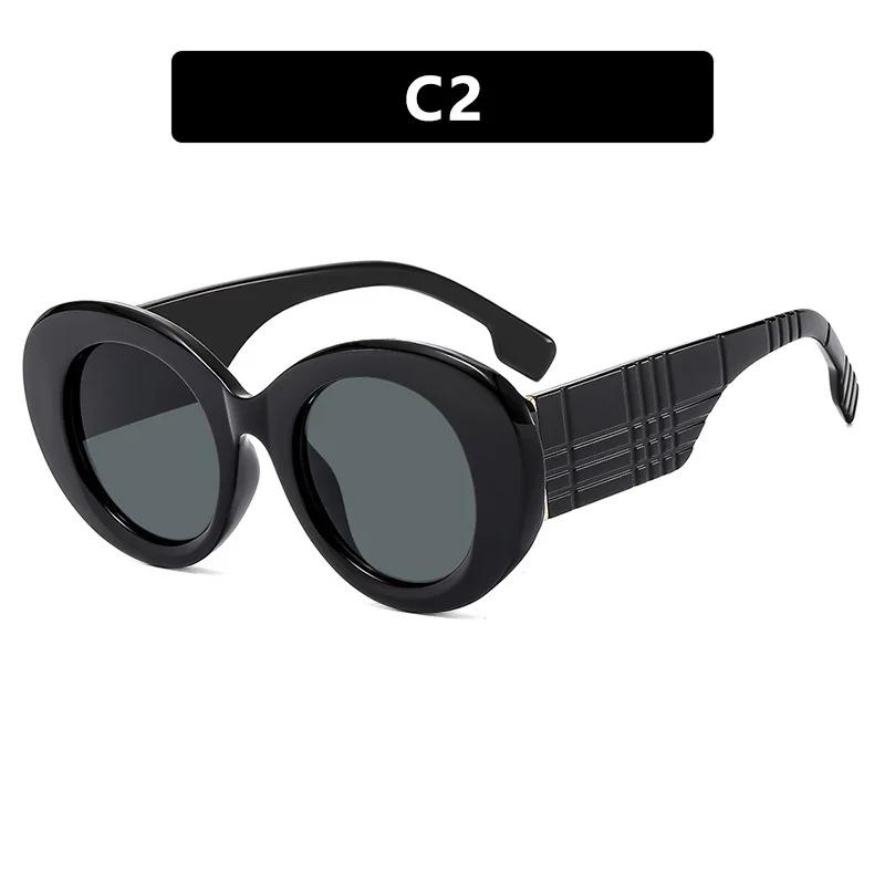 Large Frame Sunglasses Circular Trendy  Modern Retro Sunglasses Wearable Decorations for Stage Performances