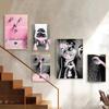 2Pcs Decorative Pink Glitter Decor Painting Elegant Canvas Wall Art  WC Toilet Decor