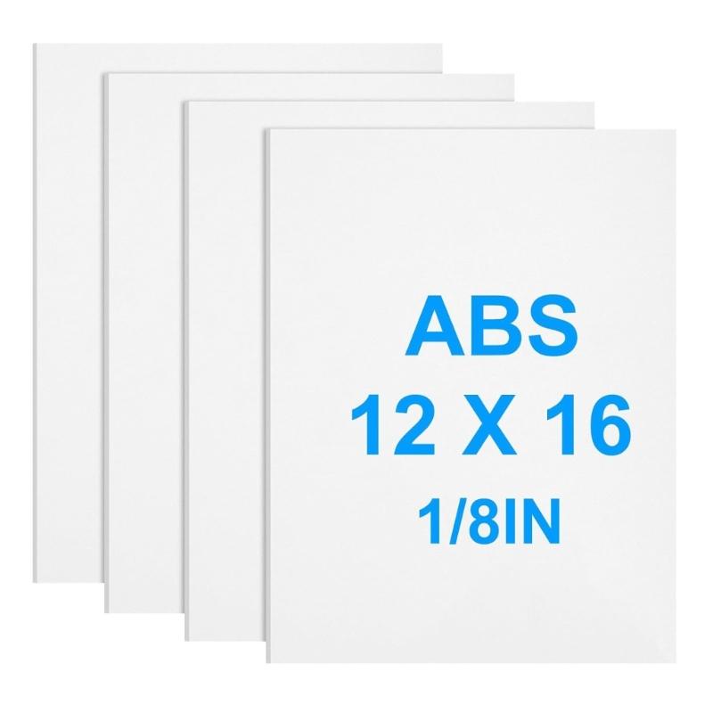 Modellbau ABS-Platten 4er-Pack, 30,5 x 40,6 cm Flache Platten mit 3 mm Dicke für Fertigung, Zierteile und Werkstattgebrauch