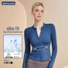 Women's Slim Fit Full-Zip High-End Yoga Jacket - Long Sleeve, Perfect for Autumn/Winter Running and Training.