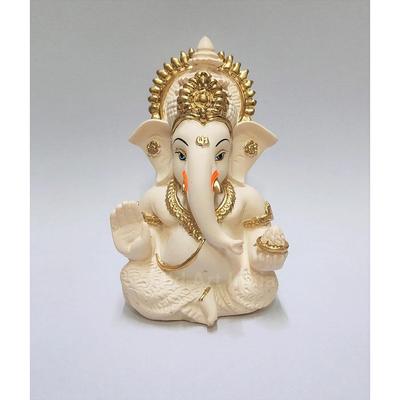 Pfirsich Elfenbein Finish Ganesha Idol Auto Armaturenbrett IdolGanesha Murti Ganpati Idol für Heimdeko Puja Lord Ganesh Statue