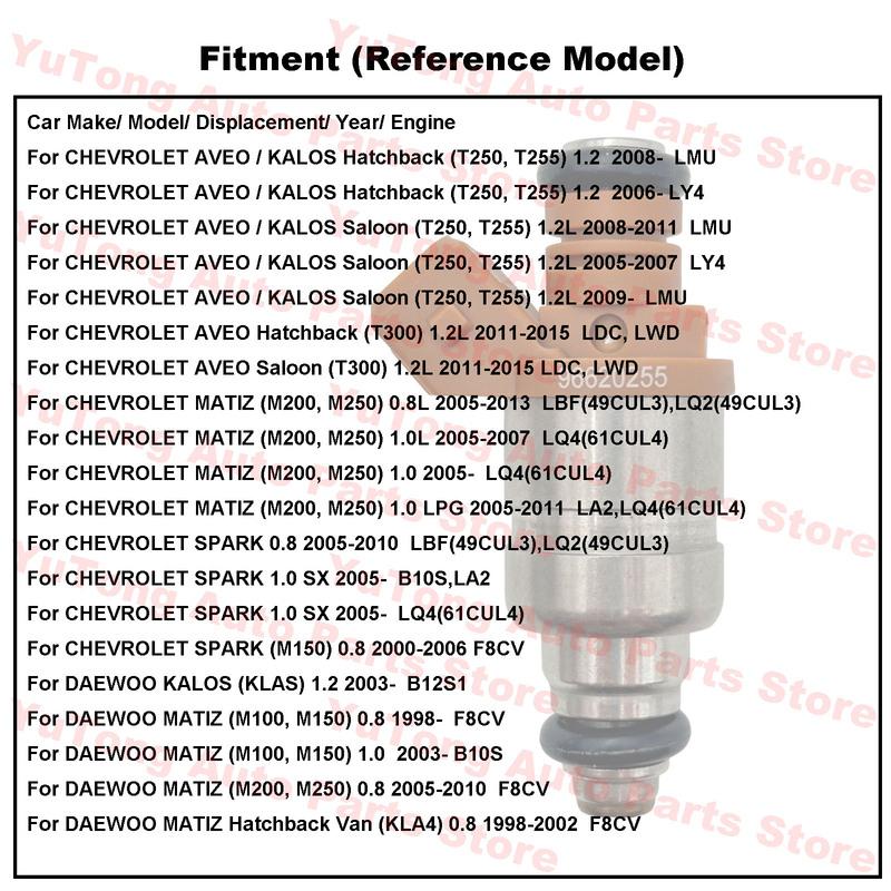 3pcs Injector Valve For CHEVROLET SPARK DAEWOO MATIZ 0.8L 1.0L ADG02801 FJ1314 96518620 Fuel Nozzle Spare Parts