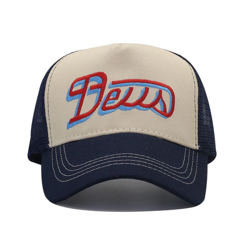 Letter Embroidery Cap Male and Female Couple Net Cap Casual Breathable Sunshade Baseball Cap Truck Driver Hat