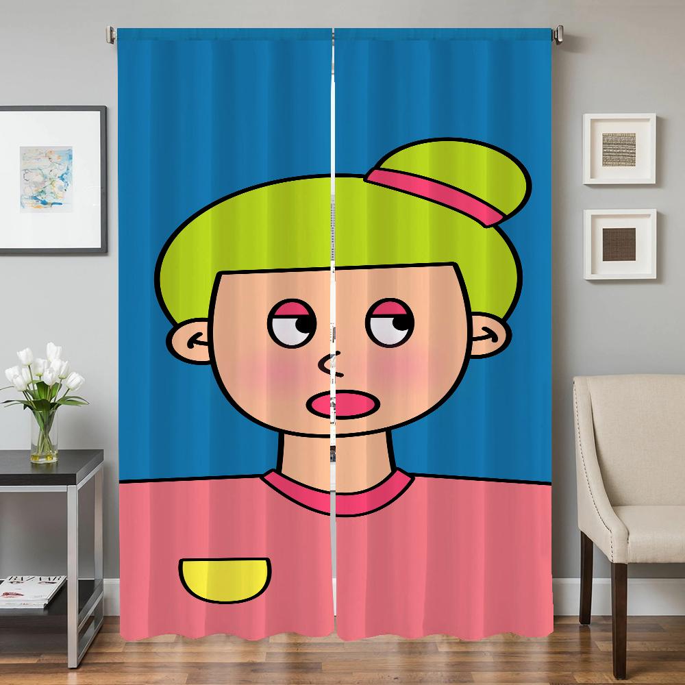 Window Kitchen Curtains for Living Room 2 Pieces Blackout Curtains Door Curtain Homemade Girl Bedroom Decoration Partition Shade
