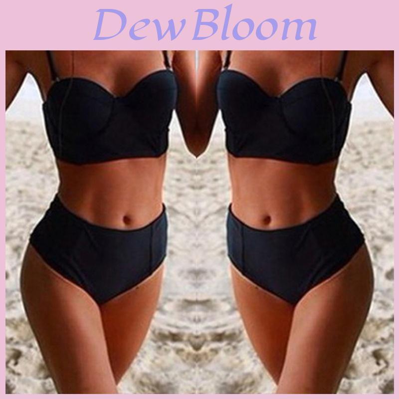 Bikini Monokini Set Costumi da Bagno Vintage a Vita Alta per Donne con Eleganza Senza Tempo