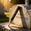 Quick-Drying Tombstone Marker Pen Waterproof Weather-Resistant Gravestone Marker Pen Oil Based Fine Tip Gravestone Lettering Pen