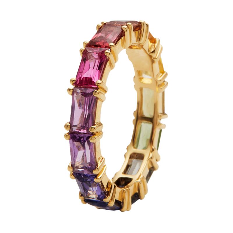 Huitan Fashion Colored Cubic Zirconia Promise Rings for Women Wedding Party Stylish Accessories High Quality Statement Jewelry