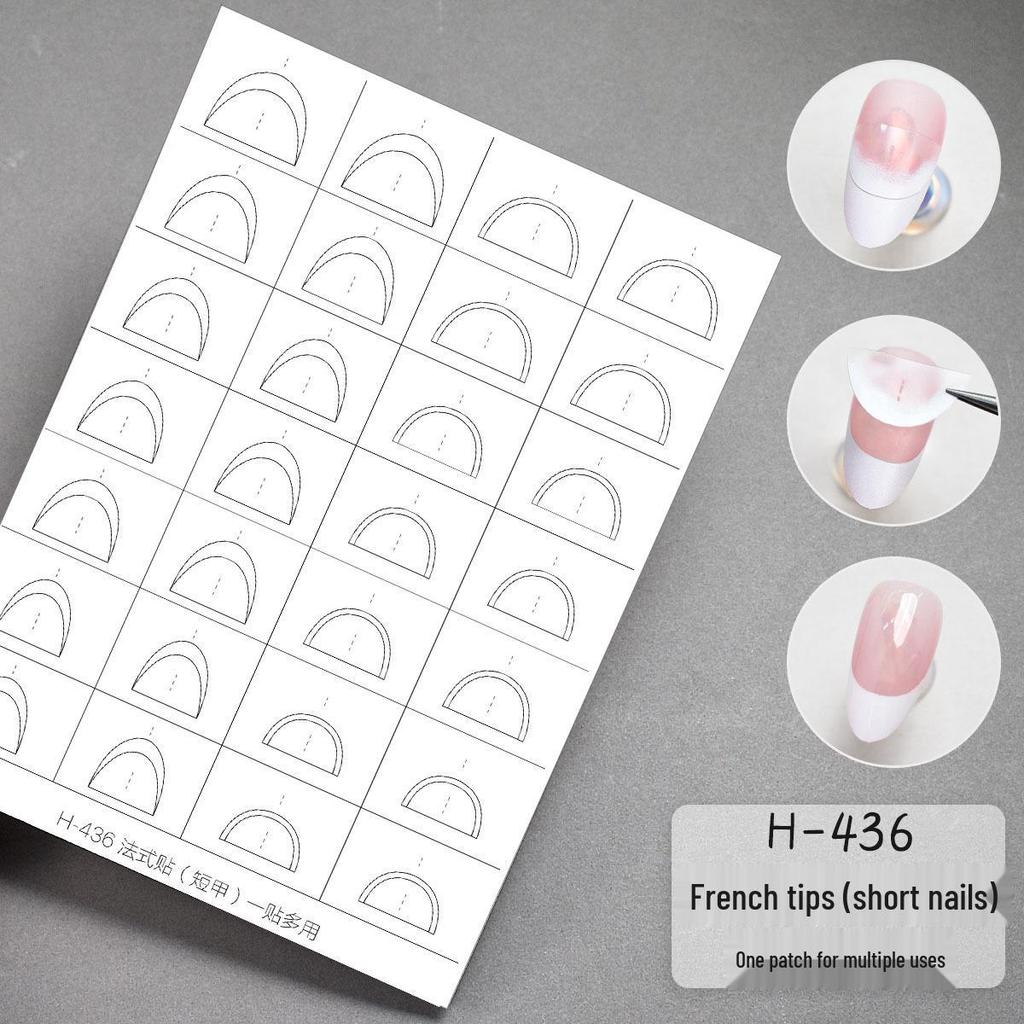 Clear French Nail Art Stickers: Hollow Spray Template & Two-in-One Design, Adheres Well Without Lifting