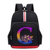 College Style Trend 26 Letter Printing Anime Cartoon Large Capacity Burden Reduction Backpack Casual Student School Bag