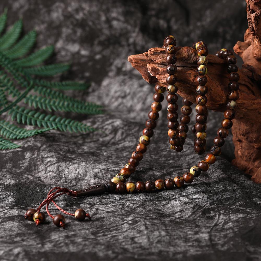 8mm Beads Bracelet Tassel Pendant 99 Muslim Prayer Meditation Yoga Necklace Bracelets Jewelry